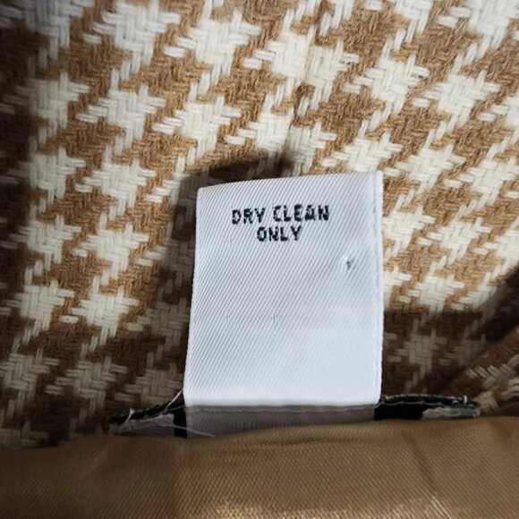 Ann Taylor Loft Skirt Womens Size 4 Tan White Houndstooth Wool Blend Pencil - Picture 6 of 6